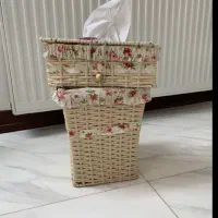 جا دستمال کاغذی و سطل آشغال
