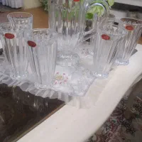 سه دست پارچ ولیوان کریستال خارجی  نو