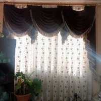 پرده حریر با یالان در حد