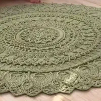 فرشینه سبز کم رنگ قطر 150 آماده تحویل  و ارسال