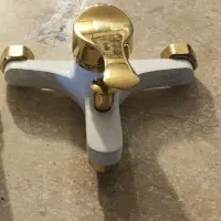 شیر اهرمی حموم سفید طلایی نو