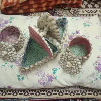 دو عدد قندان ویک عدد شیرینی وشکلات خوری صنایع دستی