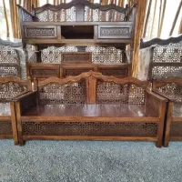 تخت دست‌ساز سنتی چوبی ۴ نفره گردویی جدید اصفهان