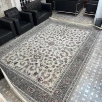 فرش 9 متری بیم سفید طوسی