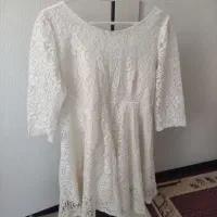 لباس گیپور سفید عروسکی