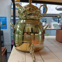 کتری و قوری 6 لیتر استیل طلایی METAL
