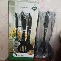 ست ملاقه و کف گیر با پایه استیل