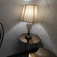 چوب پرده پانچ طلایی آباژور شیک میز طلایی کنارسالنی