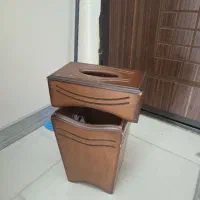 سطل و جا دستمالی چوبی،