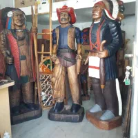 مجسمه چوبی سرخپوست.سرخ پوست دکوری انتیک تایلندی