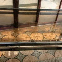 میز ۶ نفره شیشه ای و پایه ی استیل