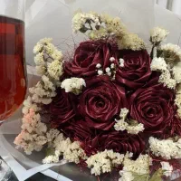 یک دسته گل روبانی فول شاین