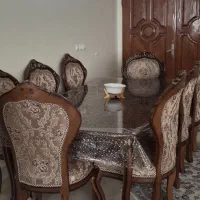 میز ناهار خوری منبت چوب راش ۸ نفره