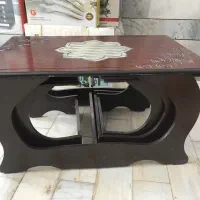 میزجلو مبلی( چوب گردو) با ۴ تا عسلی کوچک