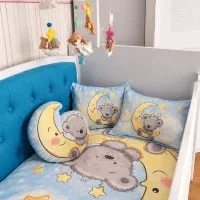سرویس خواب کودک/ تخت گهواره‌ای + کمد ویترینی + تشک