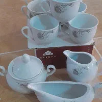 فنجان چینی وبشقاب آرکو پال وقندون ومیوه خوری