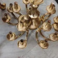لوستر پانزده شاخه روکش طلا