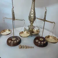 ترازو زرگری عدالت برنجی برنزی قدیمی عتیقه کلکسیونی