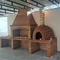 طرح و اجرای آجرهای سنتی قذاقی کبابپززآجری شومینه