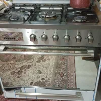 اجاق گاز پنج شعله فر دار تمام استیل در حد