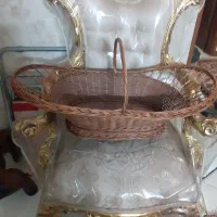 سبد چوبی بزرگ نو مناسب هدیه، خوش فرم تمیز.