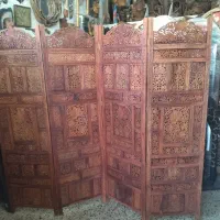 پاراوان چوبی انتیک هندی.پارتیشن عتیقه انگوری