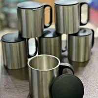 لیوان استیل دو جداره درب دار