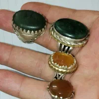 یاقوت زرده نقره انگشتره یشم