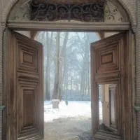 درب حیاط چوبی