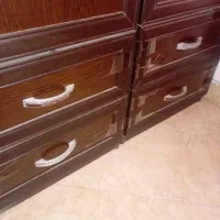 تخت یک نفره به همراه تشک دو عدد کمد