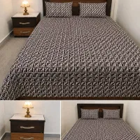 تخت خواب دو نفره جک‌دار + ۲ عدد پاتختی