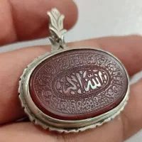 گردنی نقره دستساز ابولفظل آبیار سنگ عقیق کوپال