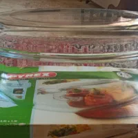 ظرف پیرکس بیضی درب دار