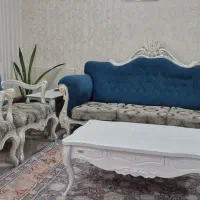مبل کلاسیک ۷ نفره بسیار تمیز+جلو مبلی و عسلی
