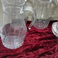۳عدد پارچ فرانسه.  ظروف پیرکس شیشه ای دردار