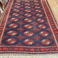 قالیچه دستباف ترکمن سرمه ای رنگ