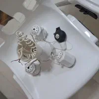 لوستر فلزی کائوچویی سه چراغه