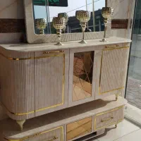 آینه کنسول با میز تلویزیون مدل مروارید