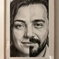 طراحی چهره سیاه قلم
