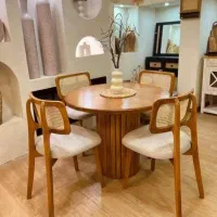 میز و صندلی نهارخوری غذاخوری ۶ ۴ نفره کافه حصیری