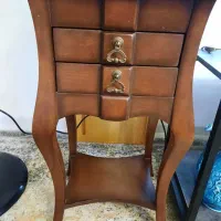 میز تلفن چوبی با دوعدد دراور