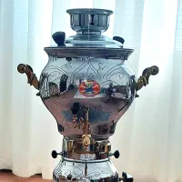 سماور گازی با کارتن و نو