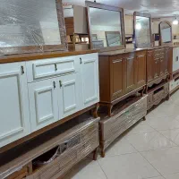 کنسول و اینه و میز تلویزیون و جلو مبلی