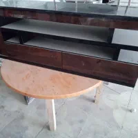 فروش زیرتلویزیونی شیشه خور و میز گرد