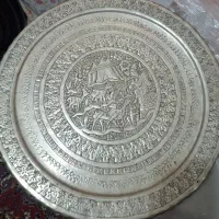 سینی دیوار کوب قلم کار مسی قدیمی