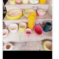 گلدون سفالی وسرامیکی بارنگهای زیبافقط ۵۰