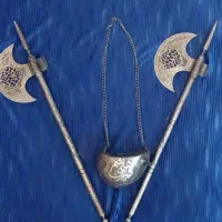 تبرزین کشکول نقره کوب