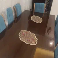 مبل هفت نفره استیل همراه با میز نهار خوری هشت نفره