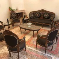 مبلمان و میز ناهار خوری مدل فرحی استیل چوب گردو