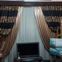 پرده سلطنتی به همراه کتیبه و حریر دورو